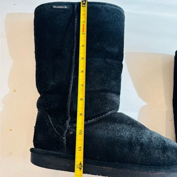 BearPaw Black Suede Winter Boots size 9 - Picture 3 of 12